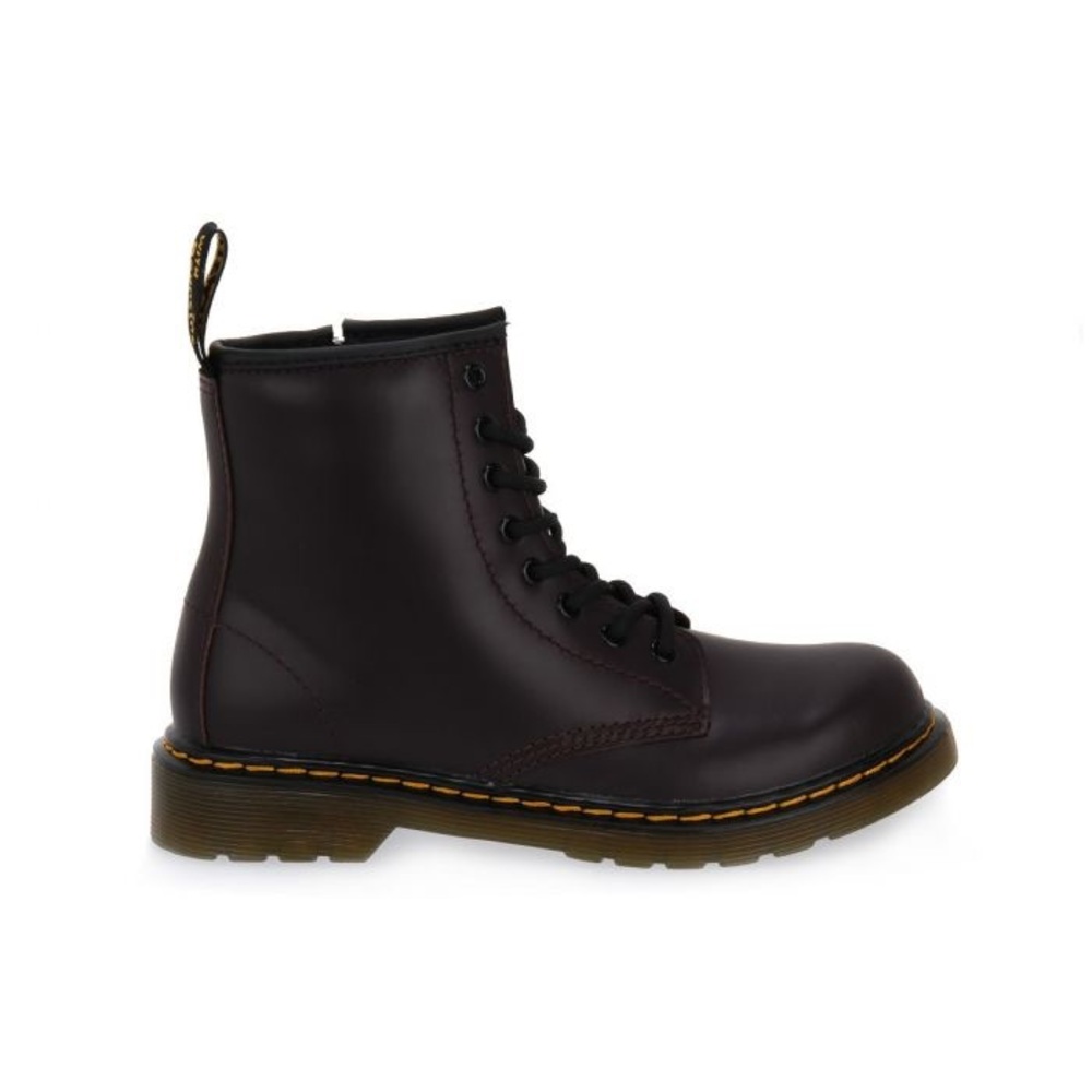 Dr. Martens 1460 J Black Leather Lace Up Side Zip Combat‎ Boots Kids Size 4M 5L